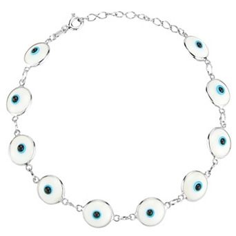 Sunkissed Sterling Sterling Silver Eye Station Bracelet