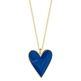 Sunkissed Sterling 14k Gold Over Silver Enameled Heart Pendant Necklace