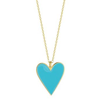 Sunkissed Sterling 14k Gold Over Silver Enameled Heart Pendant Necklace
