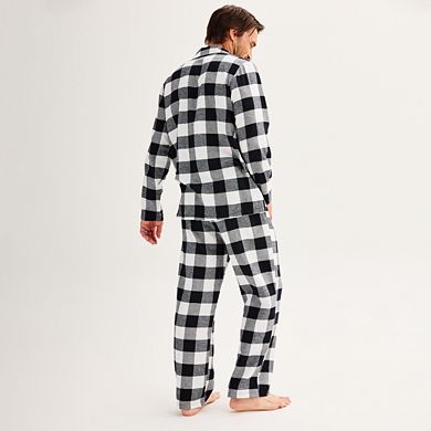 Men's Jammies For Your Families® Buffalo Plaid Flannel Notch Top & Bottom Pajama Set