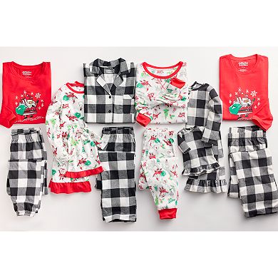 Men's Jammies For Your Families® Doodle Santa Open Hem Top & Bottom Pajama Set