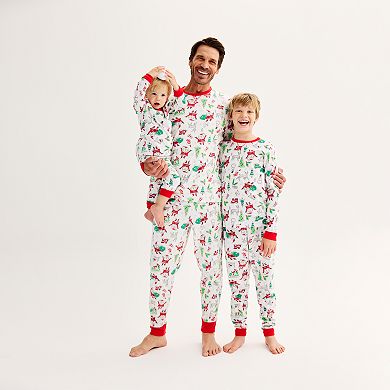 Men's Jammies For Your Families® Doodle Santa Cozy Microfleece Top & Bottom Pajama Set