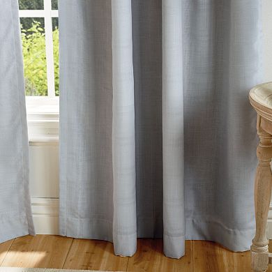 Martha Stewart Bedford Woven Plaid Backtab 2 Window Curtain Panels