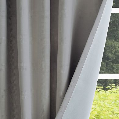 Martha Stewart Bedford Woven Plaid Backtab 2 Window Curtain Panels