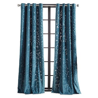 Martha Stewart Sherwood Velvet Grommet 2 Window Curtain Panels