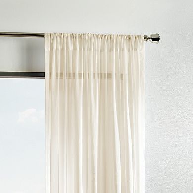 Martha Stewart Glacier Sheer Poletop 2 Window Curtain Panels