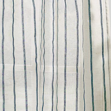 Martha Stewart Laguna Stripe Tie Tab Tier & Valance Window Curtain Panels