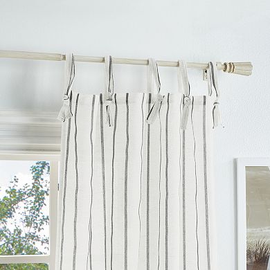 Martha Stewart Laguna Stripe Tie Tab 2 Window Curtain Panels