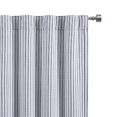 Martha Stewart Ticking Stripe Backtab 2 Window Curtain Panels