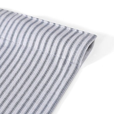 Martha Stewart Ticking Stripe Backtab 2 Window Curtain Panels