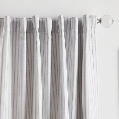 Martha Stewart Ticking Stripe Backtab 2 Window Curtain Panels