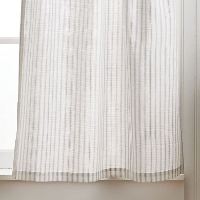 Martha Stewart Ticking Stripe Rod Pocket Top Tier & Valance Window Curtain Panels