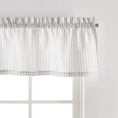 Martha Stewart Ticking Stripe Rod Pocket Top Tier & Valance Window Curtain Panels