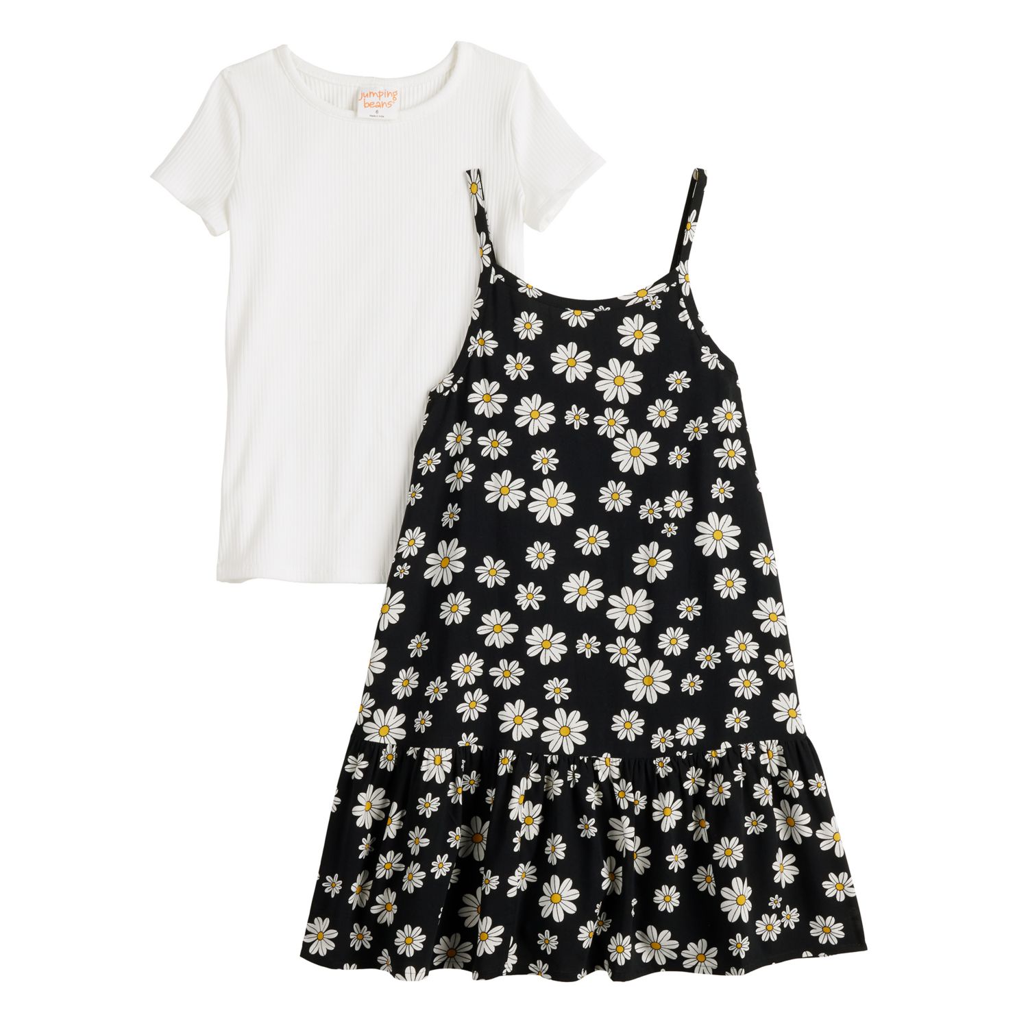 Tunic Blanche Fille Jumping Beans Taille 5 - Motif étoiles - Manches 3/4 - 100% Coton