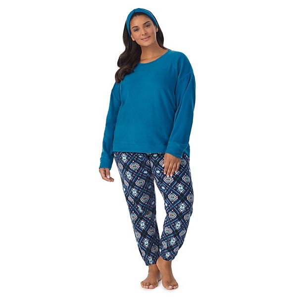 Plus Size Cuddl Duds® 3-pc. Stretch Fleece Long Sleeve Pajama Top ...