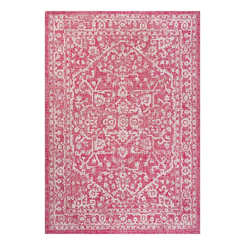 Malta Boho Indoor/Outdoor Rug, Pink, 9X12 Ft