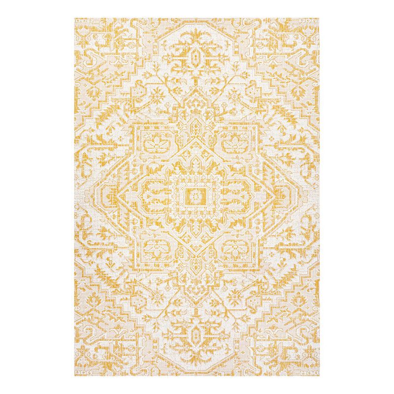 Estre Boho Indoor/Outdoor Rug, Yellow, 9X12 Ft