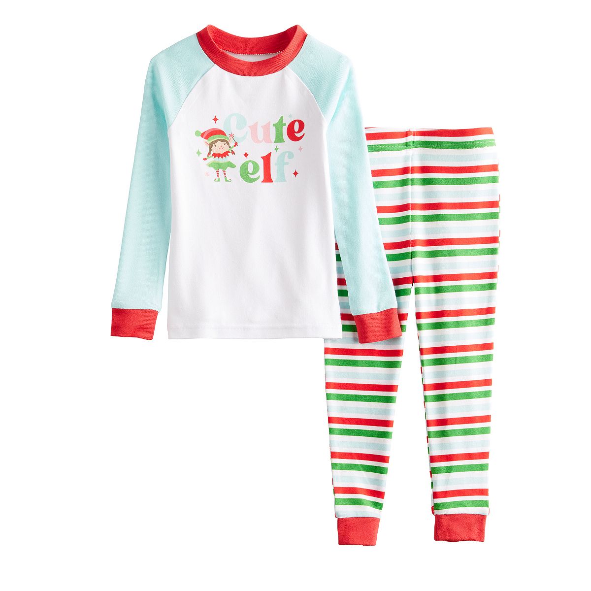 Girls 4 12 Jammies For Your Families Elf Top Bottoms Pajama Set by Cuddl Duds