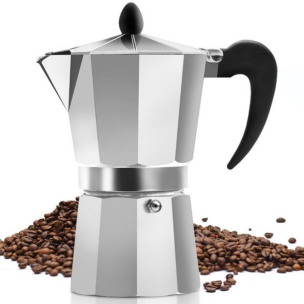 Aluminum 3 Cup Stovetop Espresso Maker Polished : Target