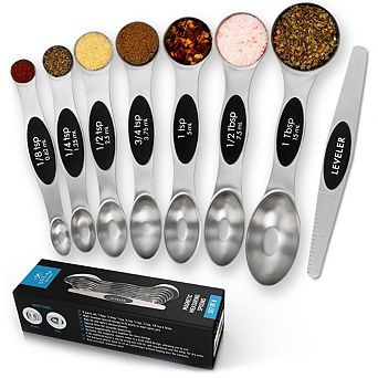 Zulay Kitchen Magnetic Measuring Spoons with Leveler