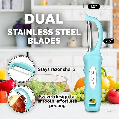 Zulay Premium Vegetable Swivel Peeler with Razor Sharp Stainless Steel Blades & Strong Handle