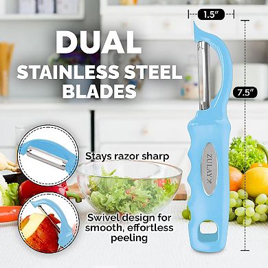 Zulay Premium Vegetable Swivel Peeler with Razor Sharp Stainless Steel Blades & Strong Handle