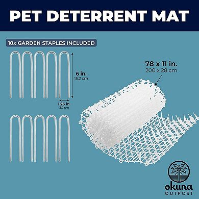 Pet Deterrent Mat for Cats and Dogs, Training Spike Mats, Indoor, Outdoor (78 x 11 in)