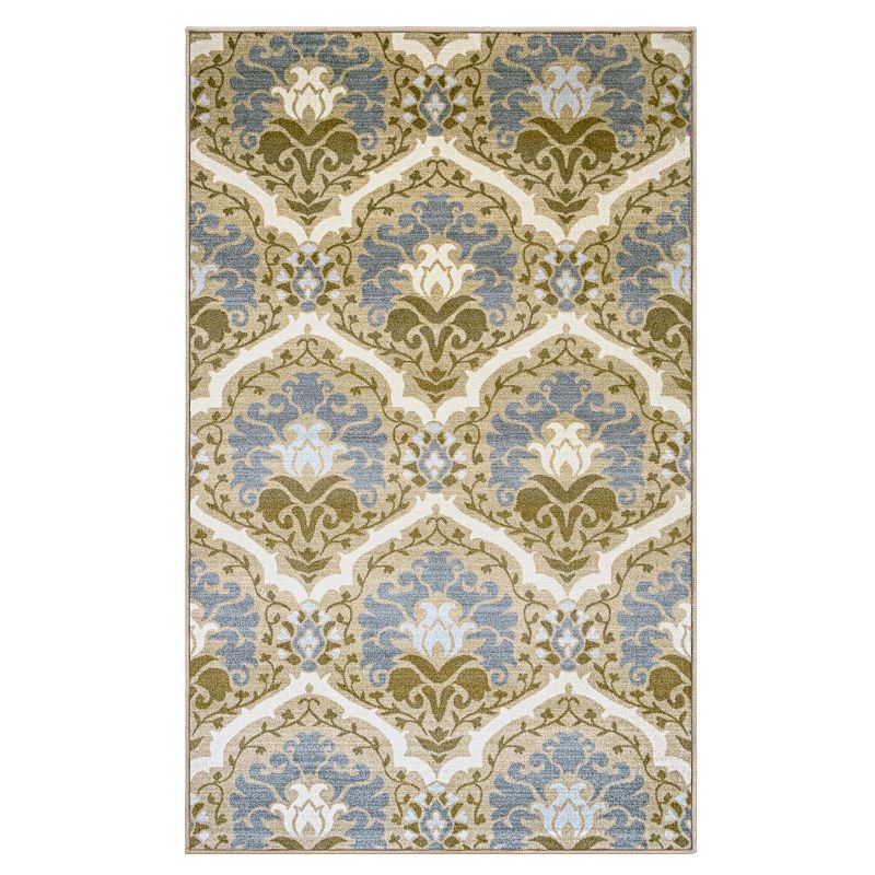 SUPERIOR Chloe Non-Slip Floral Damask Indoor Area Rug, Brown, 8X10 Ft