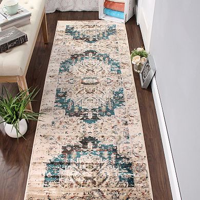 SUPERIOR Marquis Modern Farmhouse Medallion Indoor Area Rug