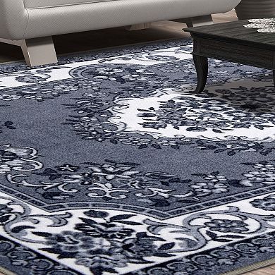 SUPERIOR Seraphina Traditional Floral Non-Slip Indoor Area Rug