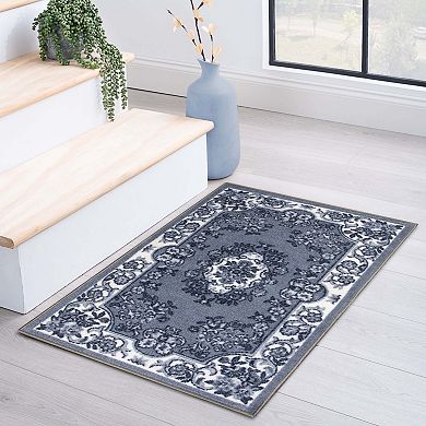 SUPERIOR Seraphina Traditional Floral Non-Slip Indoor Area Rug