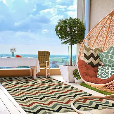 SUPERIOR Chevron Zig-Zag Indoor/Outdoor Area Rug