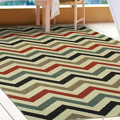 SUPERIOR Chevron Zig-Zag Indoor/Outdoor Area Rug