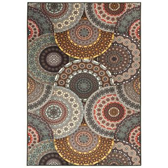 SUPERIOR Evaline Medallion Non-Slip Outdoor Area Rug