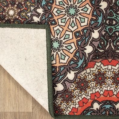 SUPERIOR Evaline Medallion Non-Slip Outdoor Area Rug