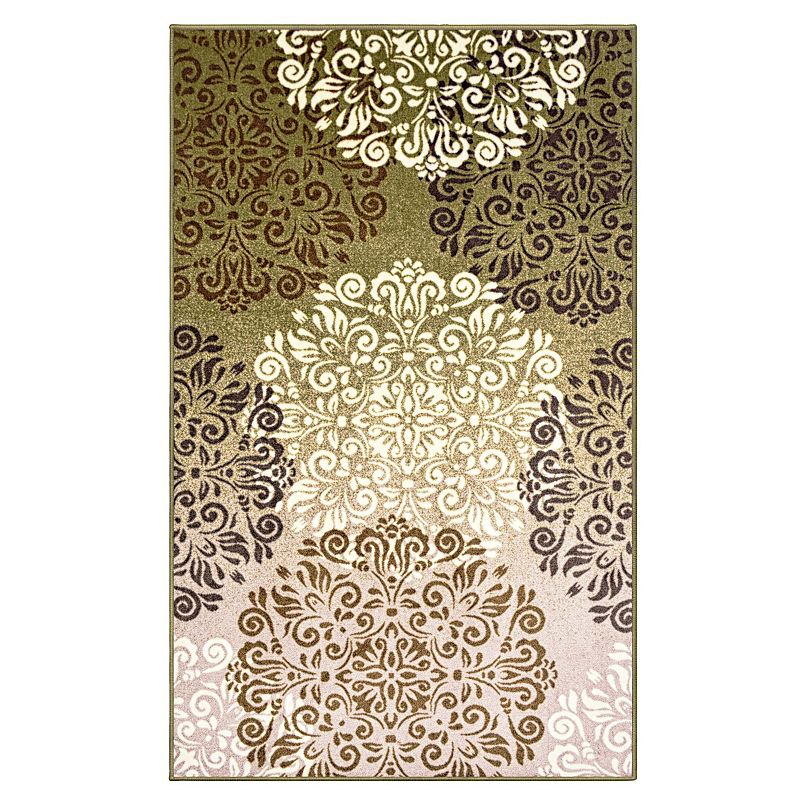 SUPERIOR Hedena Traditional Non-Slip Geometric Floral Indoor Area Rug, Green, 8X10 Ft