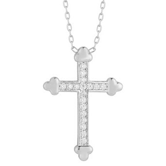 Sunkissed Sterling Cubic Zirconia Cross Pendant Necklace