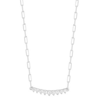 Sunkissed Sterling Cubic Zirconia Small Bar Necklace