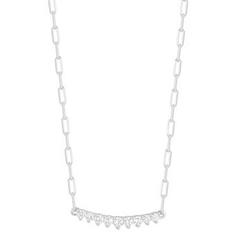 Sunkissed Sterling Cubic Zirconia Small Bar Necklace