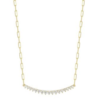 Sunkissed Sterling Cubic Zirconia Big Bar Necklace