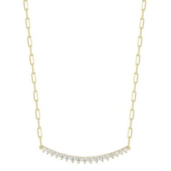 Sunkissed Sterling Cubic Zirconia Big Bar Necklace