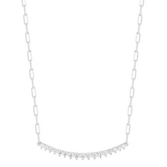 Sunkissed Sterling Cubic Zirconia Big Bar Necklace