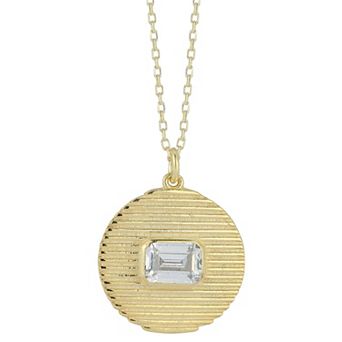 Sunkissed Sterling Cubic Zirconia Circle Pendant Necklace