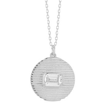 Sunkissed Sterling Cubic Zirconia Circle Pendant Necklace