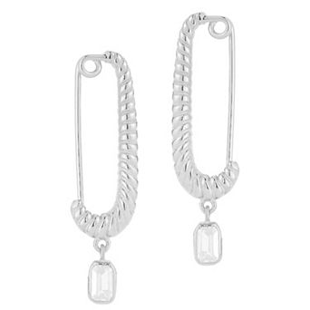 Sunkissed Sterling Cubic Zirconia Twist Link Drop Earrings