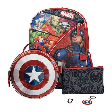 Kids Marvel Avengers 5-Piece Backpack Set Set