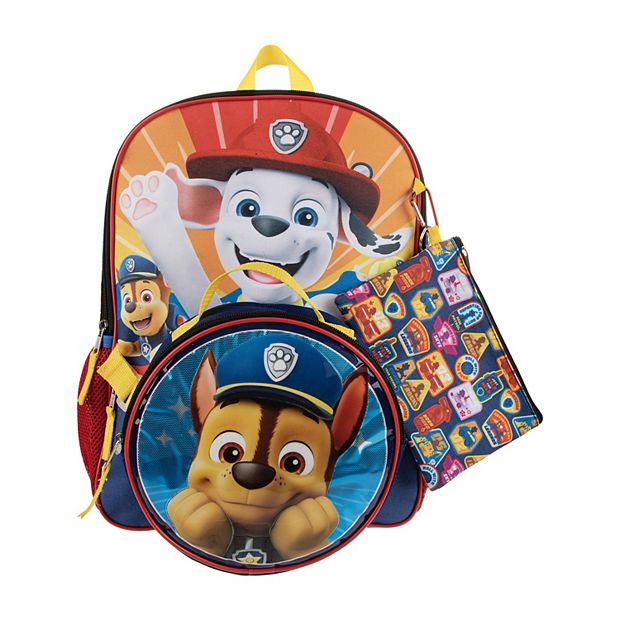 Paw Patrol Backpack Set Kids 5 Piece 16 Backpack Lunchbox Utility Case  Rubber Keychain Carabiner