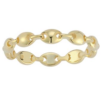 Sunkissed Sterling 14k Gold Over Silver Mariner Link Ring