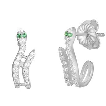Sunkissed Sterling Cubic Zirconia Snake Stud Earrings