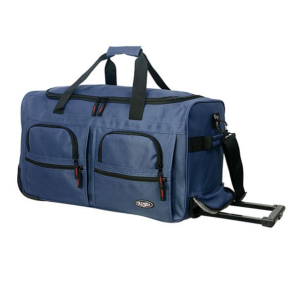 Olympia 22Inch Rolling Duffel Bag with Shoulder Straps Blue BrickSeek
